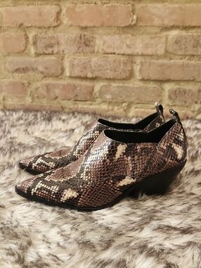 Vince Camuto Snakeskin Block Heel Booties